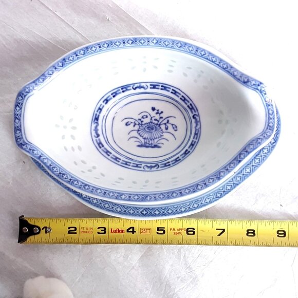 4 TIENSHAN Chrysanthemum Rice Grains Pattern Blue and White Bread/Butter Plates - Picture 8 of 8
